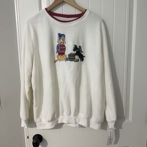 Vtg Alfred Dunner Sweatshirt Christmas Dogs Scottie Golden Retriever Size 1X NEW